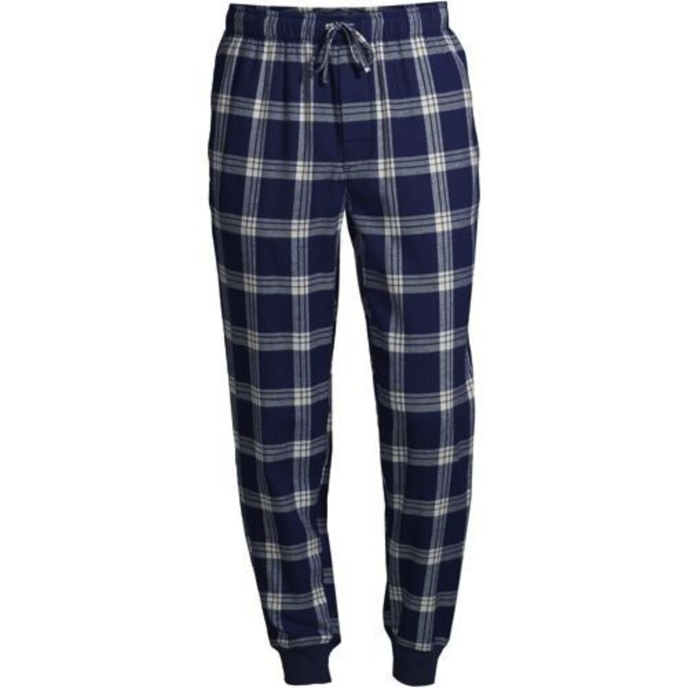 LANDS' END MEN'S 4xlt 4x 4xl JOGGER PANTS cotton flannel pajamas new navy blue